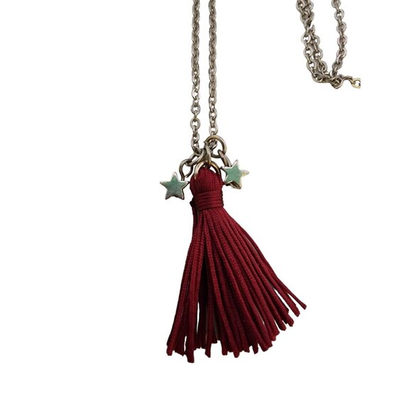 Vintage NOS Bee Charming Dainty Silk Tassel Necklace (A5243) - Picture 2 of 3